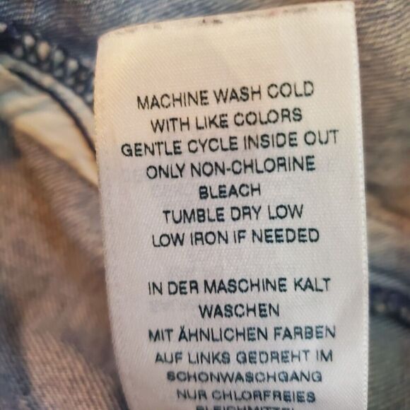 TRUE RELIGION Jeans Denim Jacket Womens Medium Distressed Grunge Boxy oversized - Picture 10 of 13